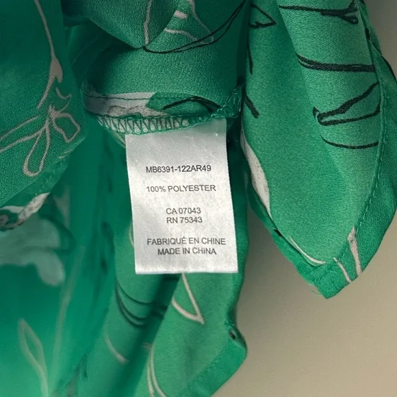 Rachel Zoe Green Floral Sleeveless Blouse - Picture 5 of 6